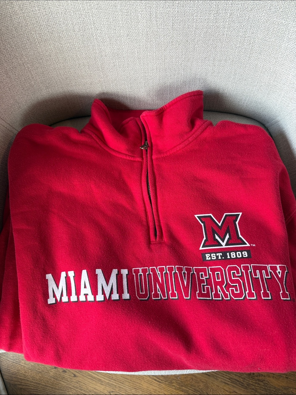 Jansport Men’s Red Quarter-Zip Miami University Fleece